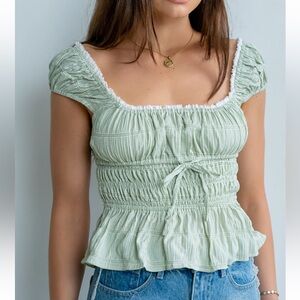 Bohme Naya Gingham Tank Top in Green NWOT